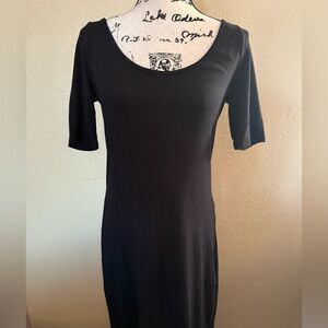 NWT GAP Women Black T-shirt Ballet Scoop neck Maxi Dress Cotton Modal, Small